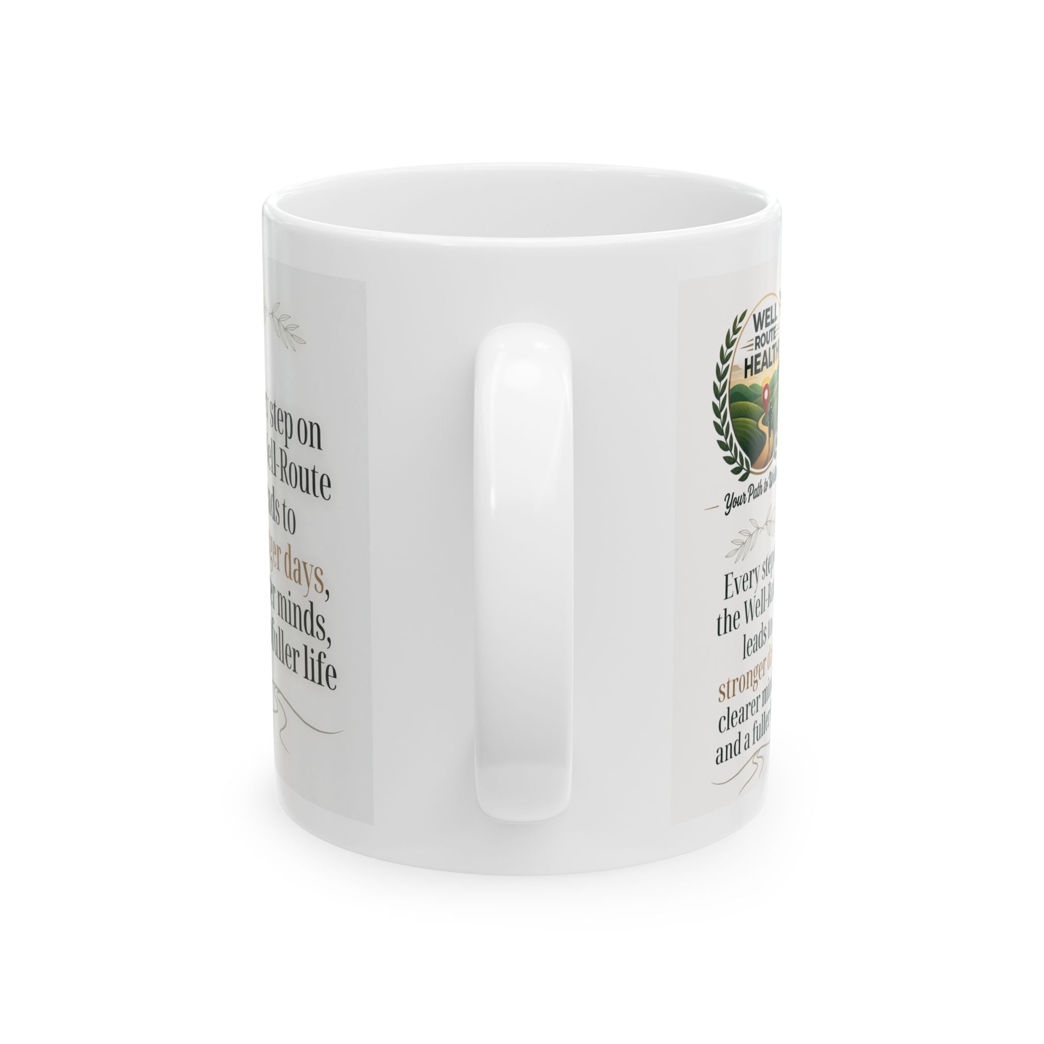 Well Route Health Ceramic Mug — "Your Path to Wellness" Inspirational Coffee Cup (11oz/15oz)
