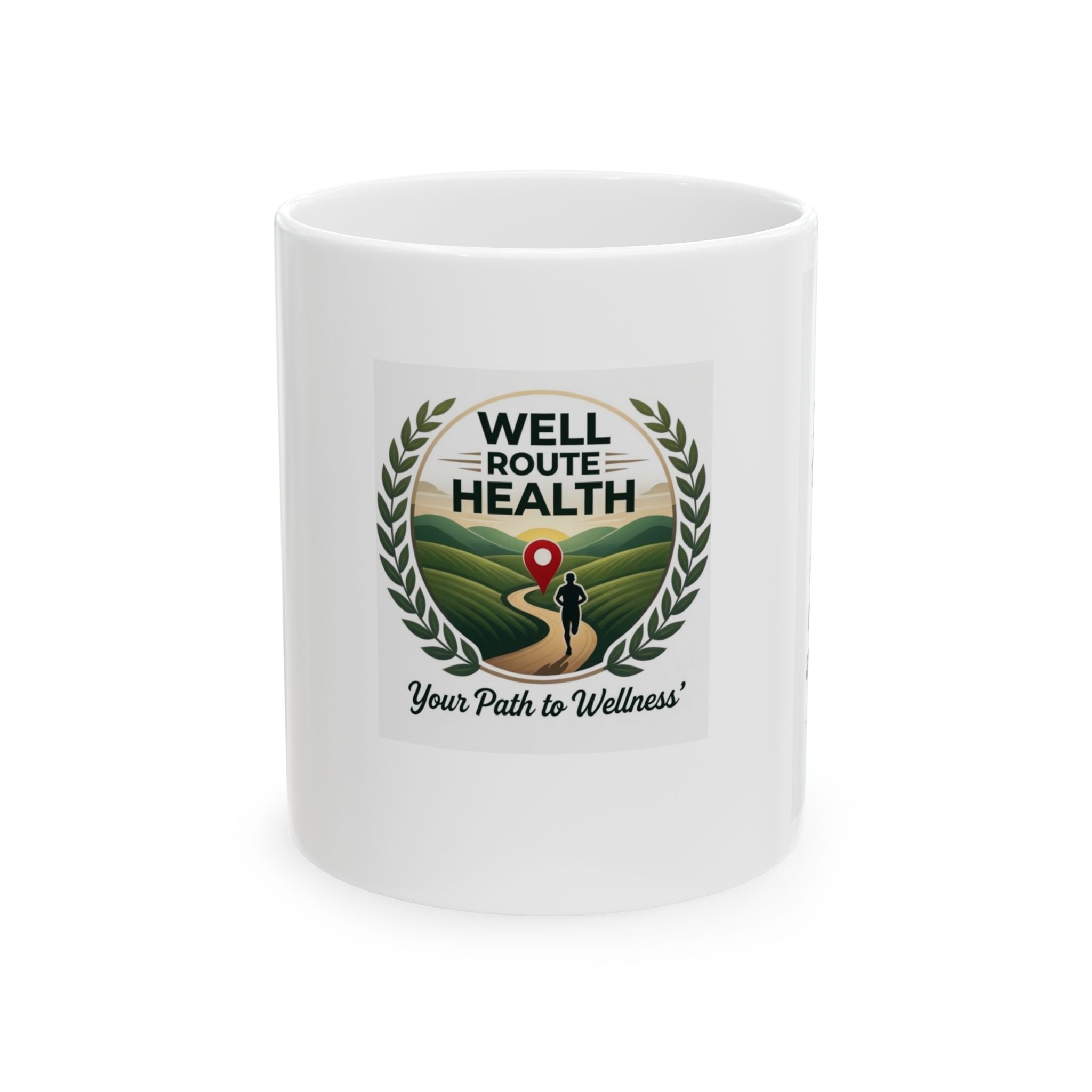 Well Route Health Ceramic Mug — "Your Path to Wellness" Inspirational Coffee Cup (11oz/15oz)