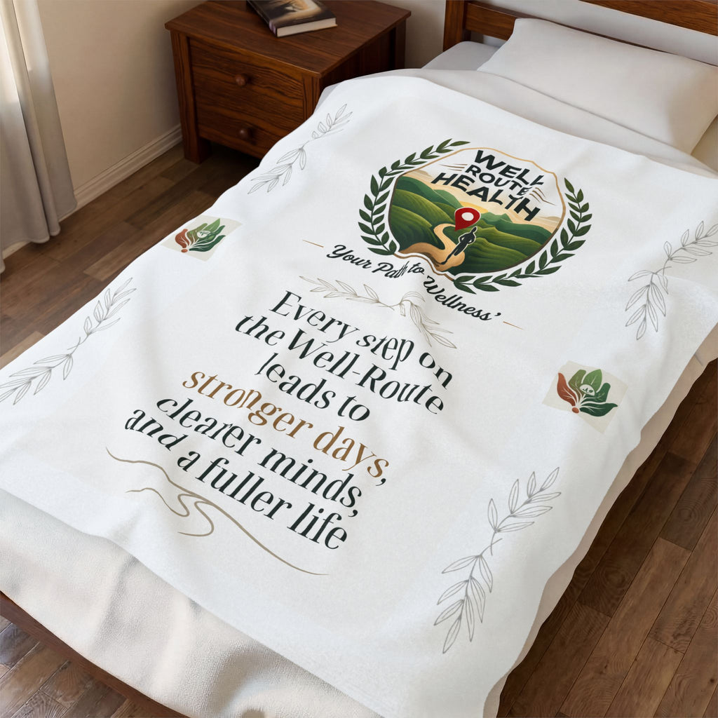 Well-Route Health Velveteen Plush Blanket — "Your Path to Wellness" Inspirational Throw