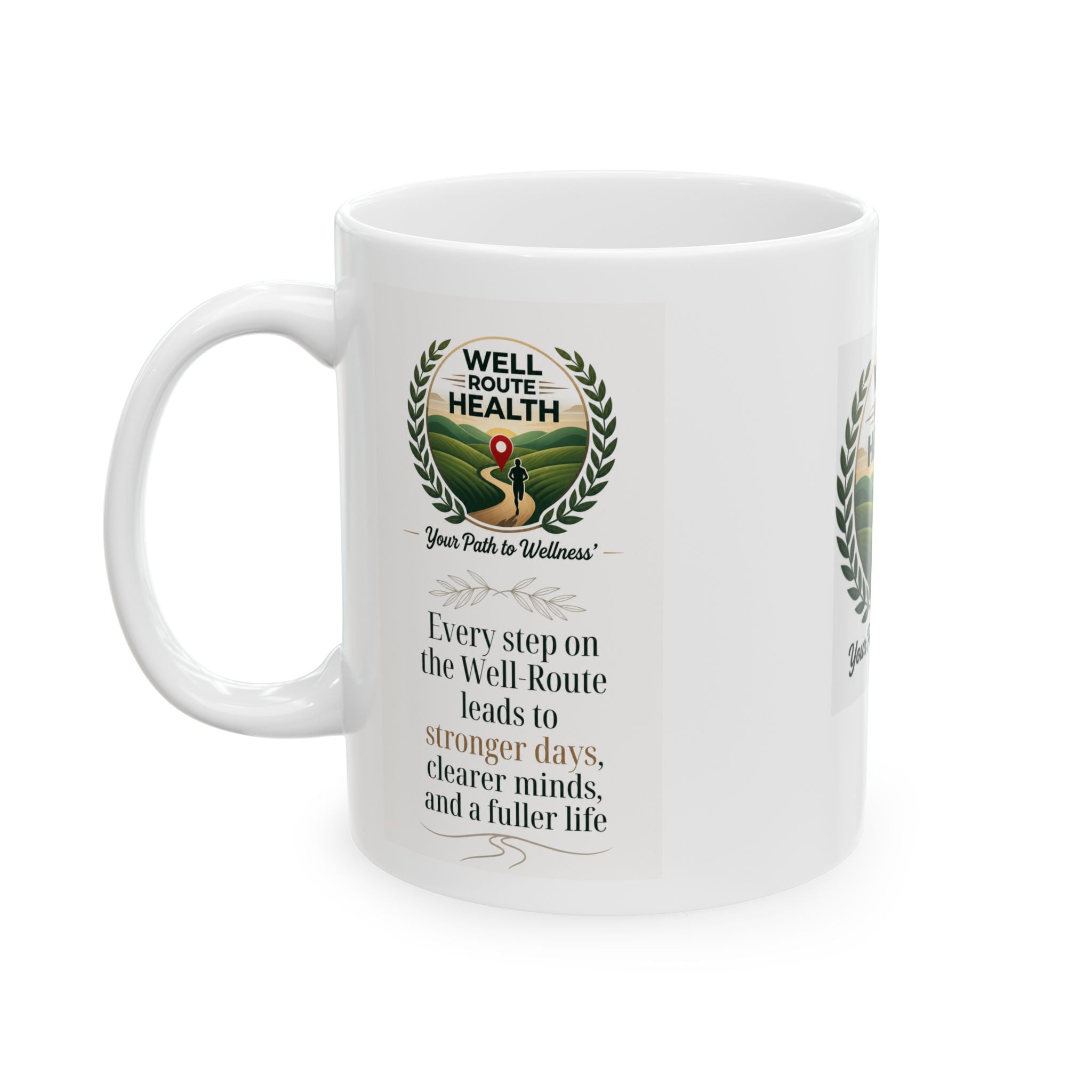 Well Route Health Ceramic Mug — "Your Path to Wellness" Inspirational Coffee Cup (11oz/15oz)