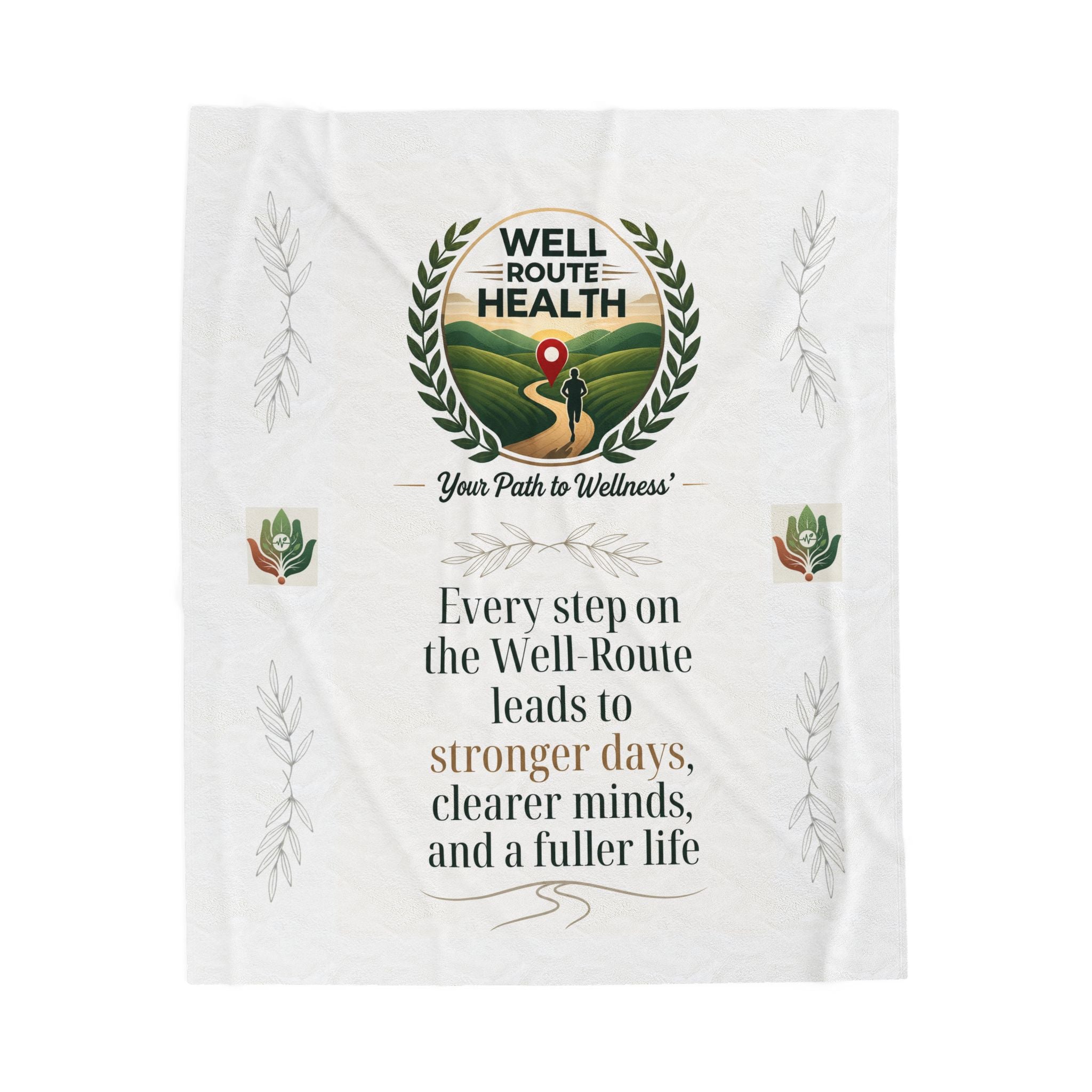 Well-Route Health Velveteen Plush Blanket — "Your Path to Wellness" Inspirational Throw
