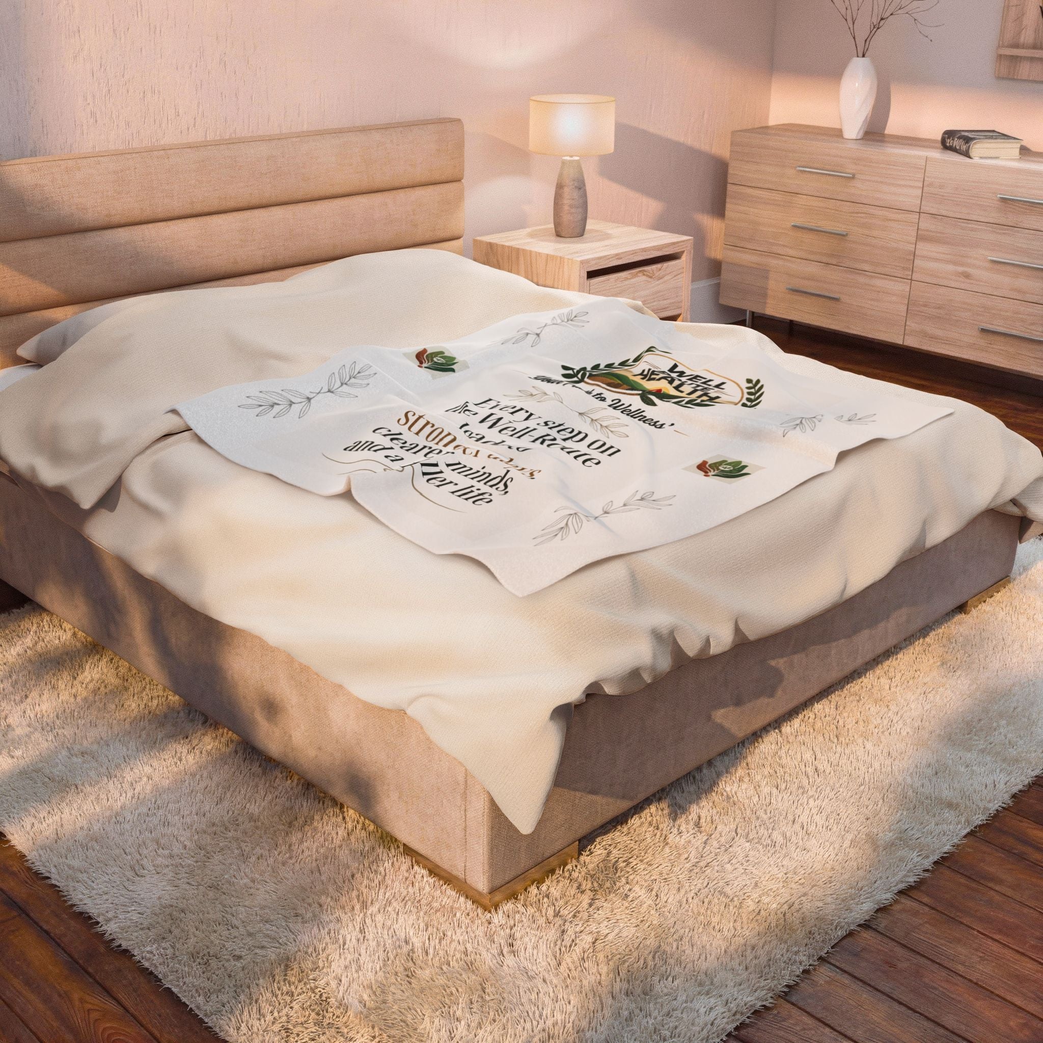 Well-Route Health Velveteen Plush Blanket — "Your Path to Wellness" Inspirational Throw